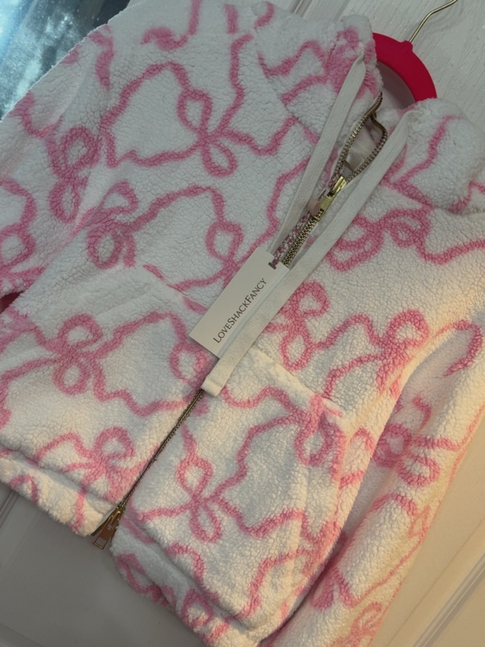 LOVE SHACK FANCY Darcelle Bomber Jacket Pastry Pink BNWT! Large- fits like a M- - Picture 2 of 4